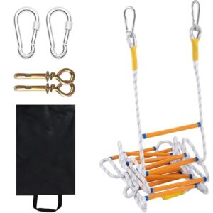 wdfyj emergency fire escape ladder flame resistant safety extension rope ladder with 2 hooks, reusable compact & portable external ladder(16f/5m)