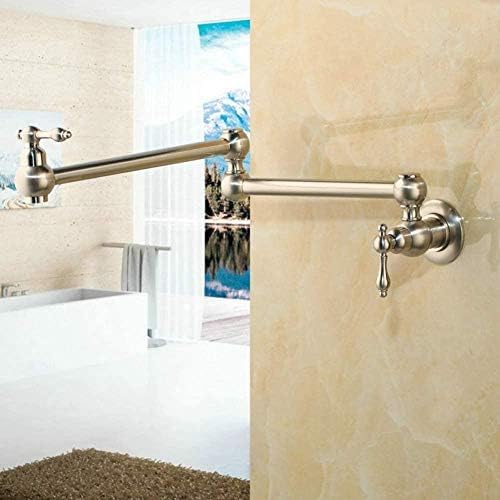 Kitchen Taps Faucet Nickel Brush Rotated Bathtub Sink Mixer Tap Color Kitchen Sink Swivel Wall Mount Pot Filler Faucet