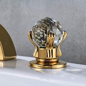 Kitchen Taps Kitchen Tap Faucet Crystal Handle Golden Waterfall Bathroom Faucet Deck Mount Widespread Bathroom Bathtub Sink Faucet Chrome Basin Mixer Tap