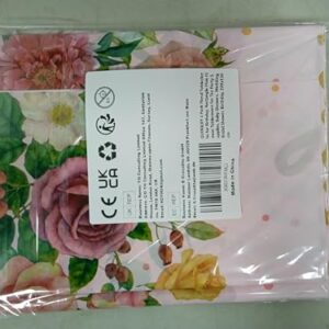 QUERICKY 4 Pack Floral Tablecloths for Birthday, Plastic Rectangle Pink Flower Tablecovers for Tea Party Supplies, Baby Showers, Wedding, Bridal Shower, Birthday, 51x87''