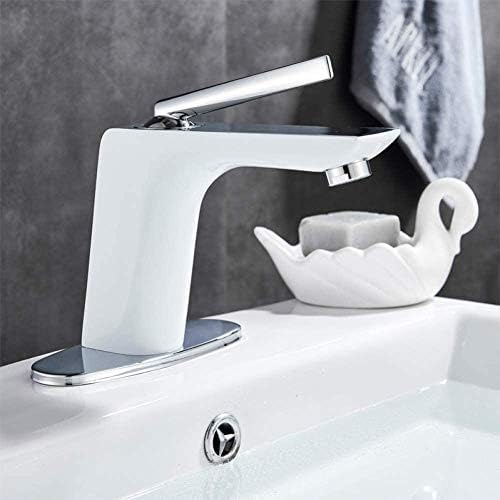 Kitchen Taps White Chrome Basin Faucet Cold And Hot Water Modern Brass Bathroom Sink Faucet Single Handle Hole Toilet Bath Mixer Water Tap