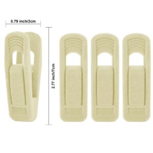 Stormix 40 Pack Velvet Clothes Hangers Clips, Clothes Hanger Clips, Storage Organizers Clips, Non-Slip Finger Clips for Bras Pants Suit Skirt Slip Dress (Cream)