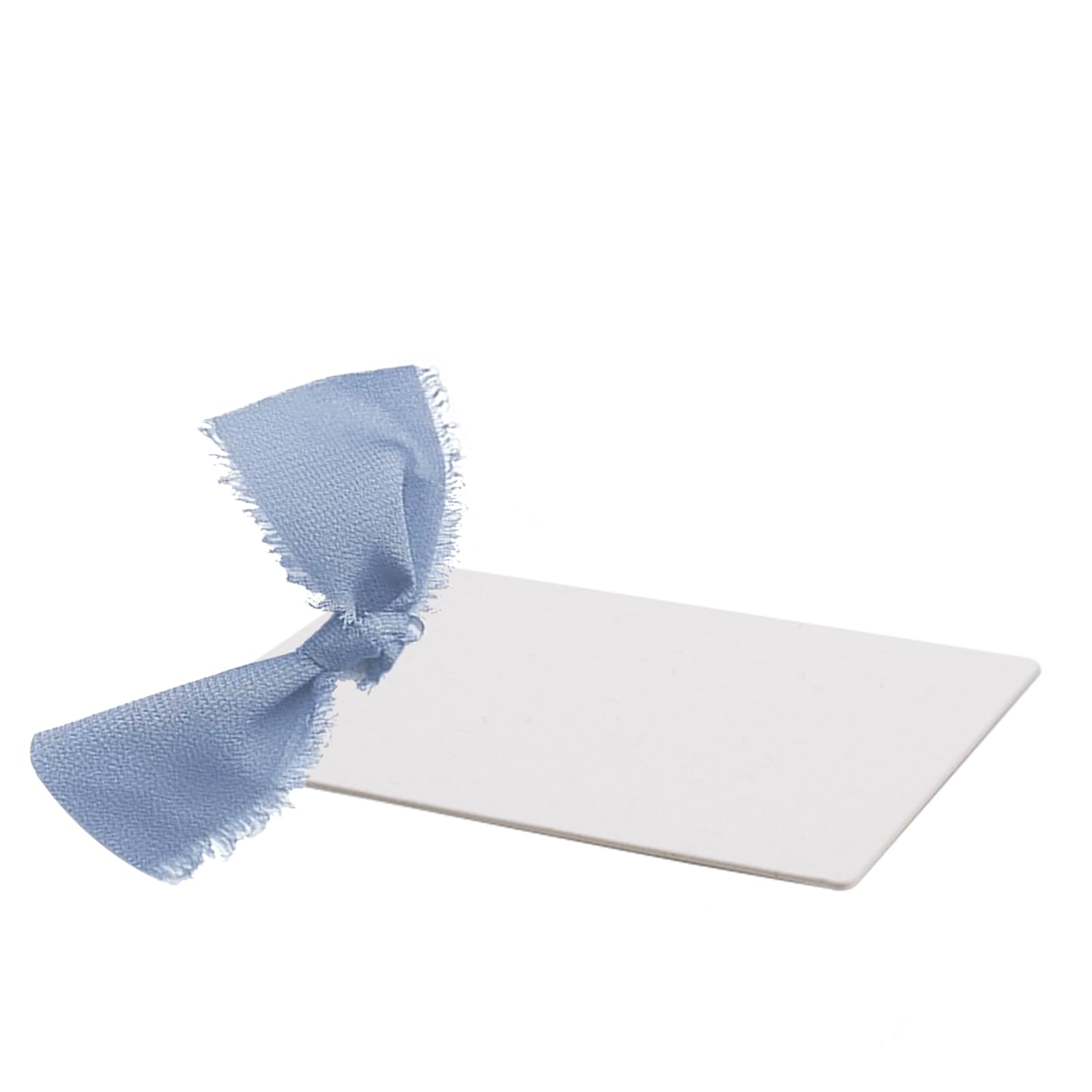 50 PCS Dinner Place Cards, Paper Place Cards For Table Setting, Wedding Place Cards with Blue Chiffon Ribbon, Table Name Cards For Wedding, Baby Shower Place Cards Decorations