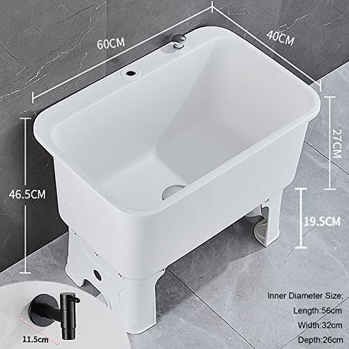 Commercial Floor Mount Mop Sink with Drainage Faucet Drain Button Sink Bowl Slop Sink - Restaurant, Kitchen, Hotel, Bar