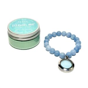 pinch me therapy dough bracelet combo - holistic aromatherapy stress relieving putty – bracelet + 3oz dough duo scent pack (aquamarine/peace)