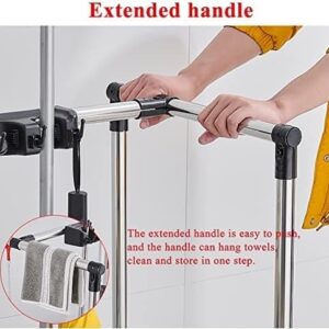 DHWDPO Mop rack, Movable Commercial Cleaning Tool Holder,Broom and Mop Holder, Umbrella Stand Put Wet Mops, for Garages, Hotels, Schools, Restaurants