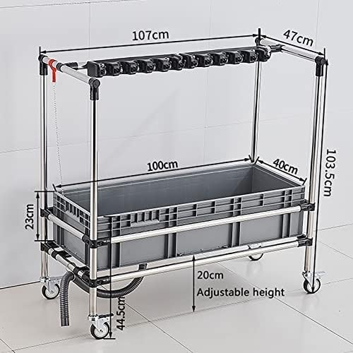 DHWDPO Mop rack, Movable Commercial Cleaning Tool Holder,Broom and Mop Holder, Umbrella Stand Put Wet Mops, for Garages, Hotels, Schools, Restaurants