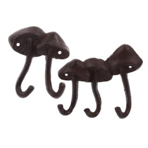 okumeyr 2pcs cast iron mushroom hook decorative hooks for wall hooks for hanging coats cute key hooks for wall cast iron wall hooks wall storage hook wall hooks decorative wall coat hook