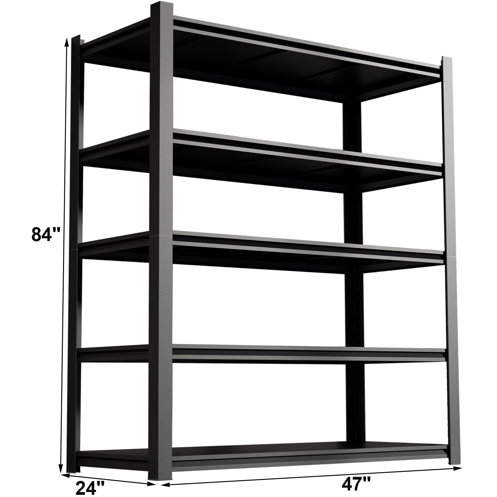 GREATMEET 84" H Heavy Duty Garage Shelves, 3000LBS Load Metal Storage Shelving, 24" D x 47" W x 84" H Storage Rack Shelf for Shed, Garage, Pantry, Basement