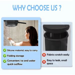 Ice Shower, Ice Bath Water Chiller, Ice Barrel Cooler, Silicone Water Chiller, Rapid Cooling Portable Ice Bath Barrel Foldable Silicone Ice Bath Tub Bucket for Bathing