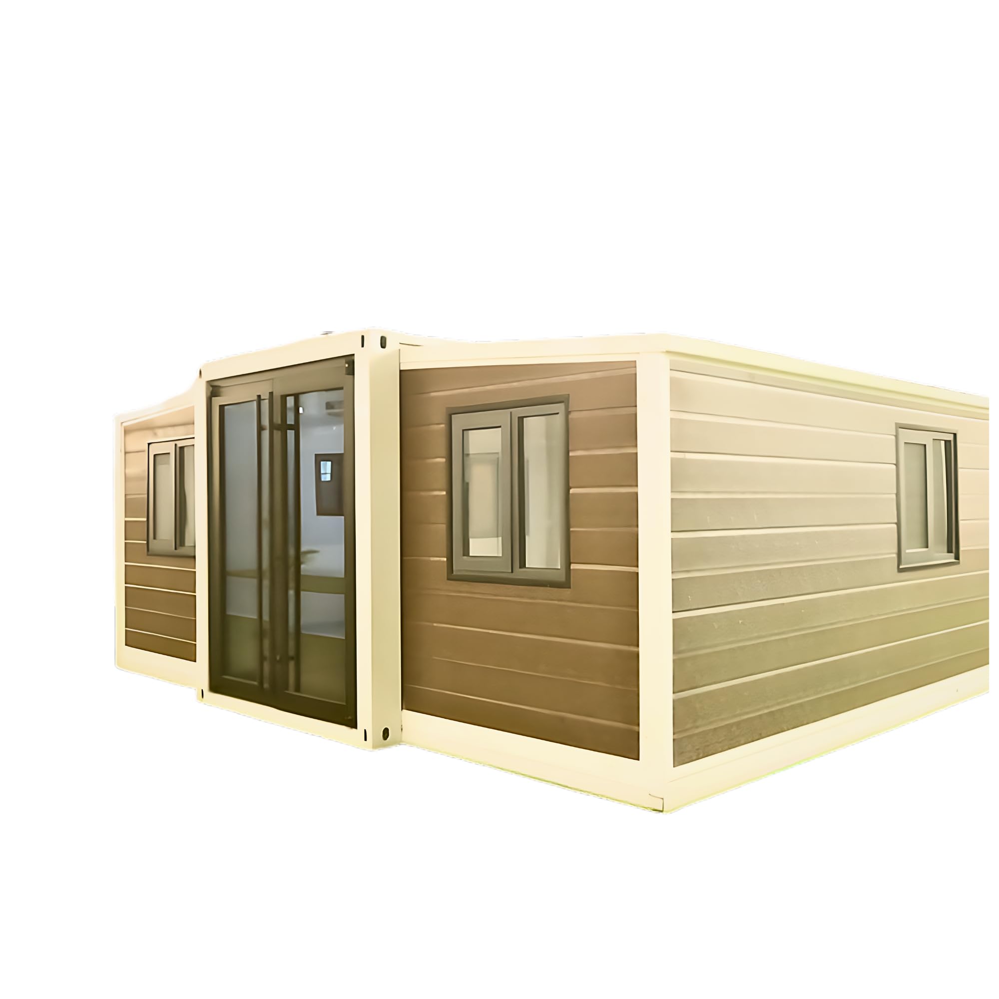 Portable 19x20ft Prefabricated Family Container House-380Sq Ft Mobile Prefab House with 2 Bedrooms, Living Room, and Fully Equipped Kitchen and Bathroom-Suitable for Living House Office and Villa