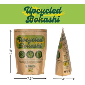 Garden of Oz Upcycled Bokashi Compost Starter (10 ounces) – 100% Upcycled Grains for Kitchen Compost Bin – Premium Dry Bokashi Bran, Efficiently Compost Food & Pet Waste, Zero Plastic Packaging