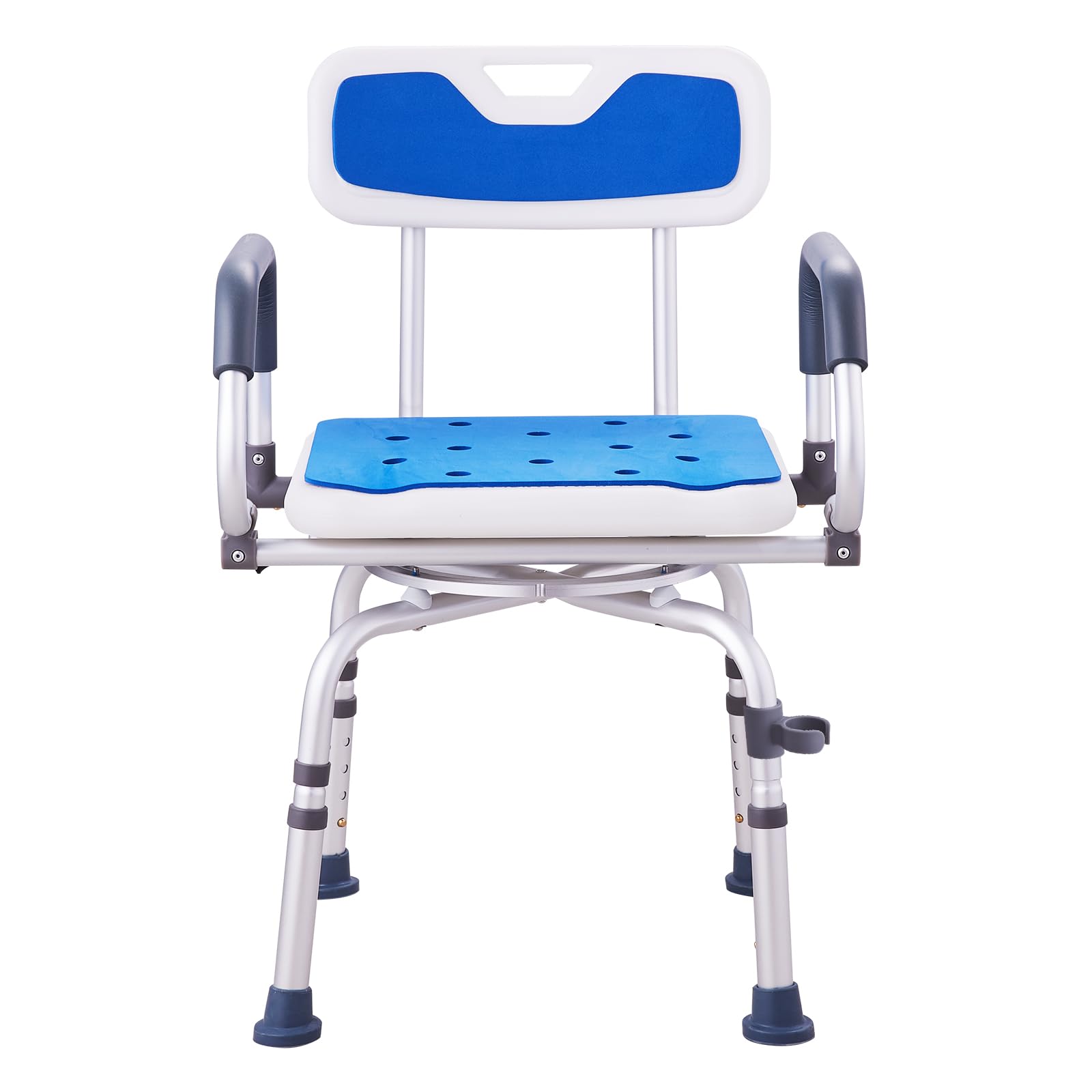 VEVOR Swivel Shower Chair 360 Degree, Adjustable Shower Seat with Pivoting Arms for Inside Showers or Tubs, Non-Slip Rotating Bathtub Shower Chair for Elderly Disabled Injured, 400LBS Capacity