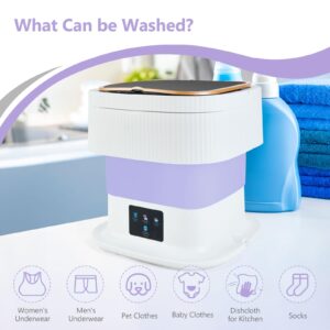 Imfriy Portable Washing Machine, Small Mini Portable Washer Cleans Underwear,Baby Clothes,Small Clothes,Pet Clothes for Traveling Camping Apartments Hotel Dormitories RV. (Purple., 11.5L)