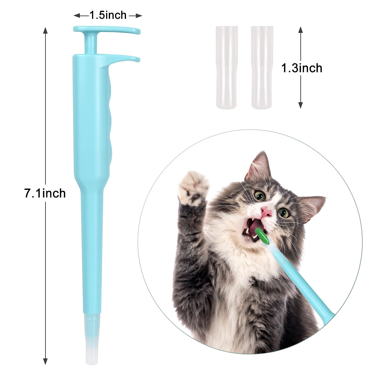 Sarini Pet Pill Dispenser-Pet Piller Gun Oral Tablet Capsule, Pet Pill Plunger Popper with Pusher Pet Pill Feeder for Dogs Cats and Small Animals (Blue)