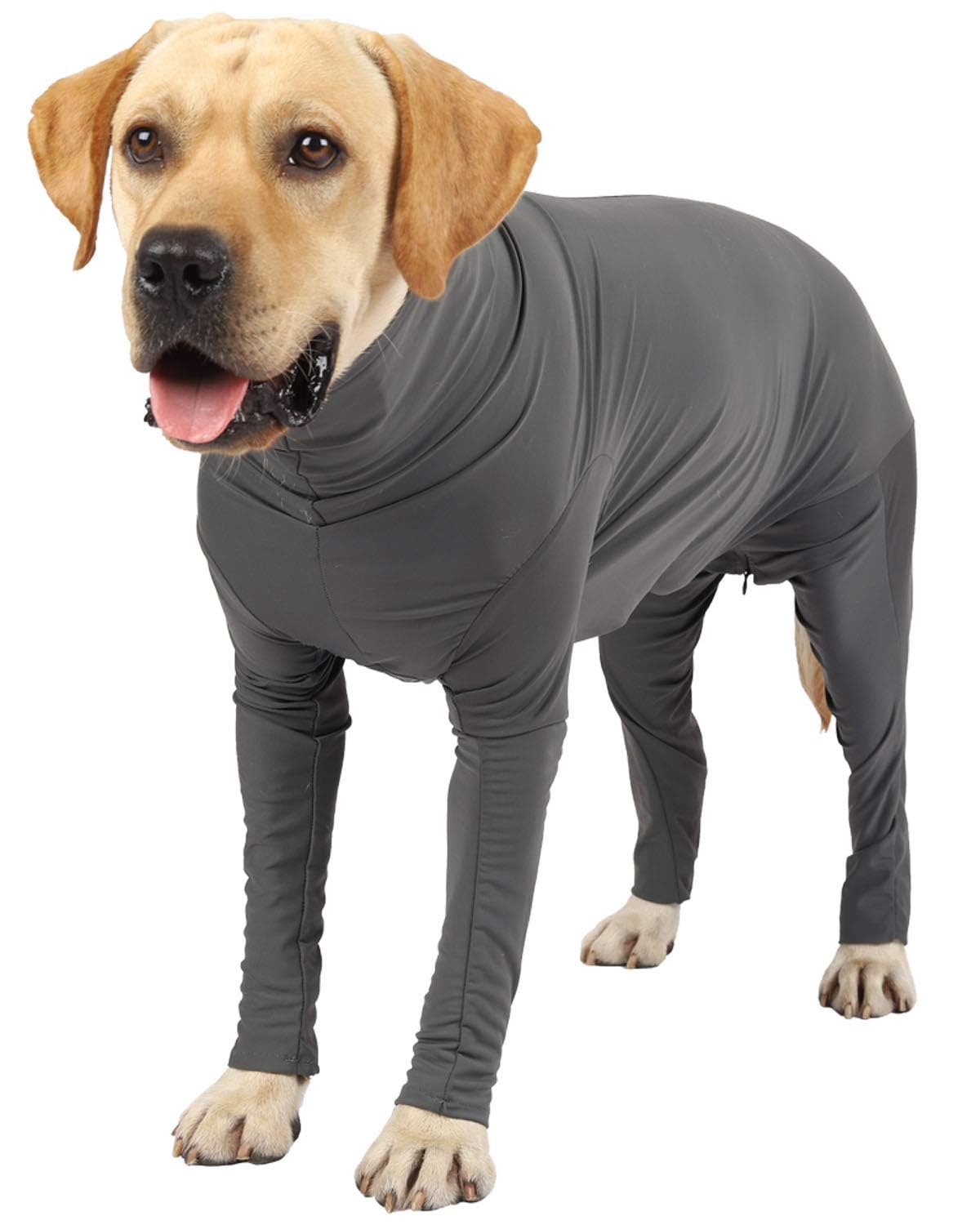 Etdane Dog Onesie After Surgery Dog Recovery Suit for Female Male Dog Surgical Suit Anti Shedding Bodysuit Claming Pajamas Fit Small Medium Large Dog Gray/L