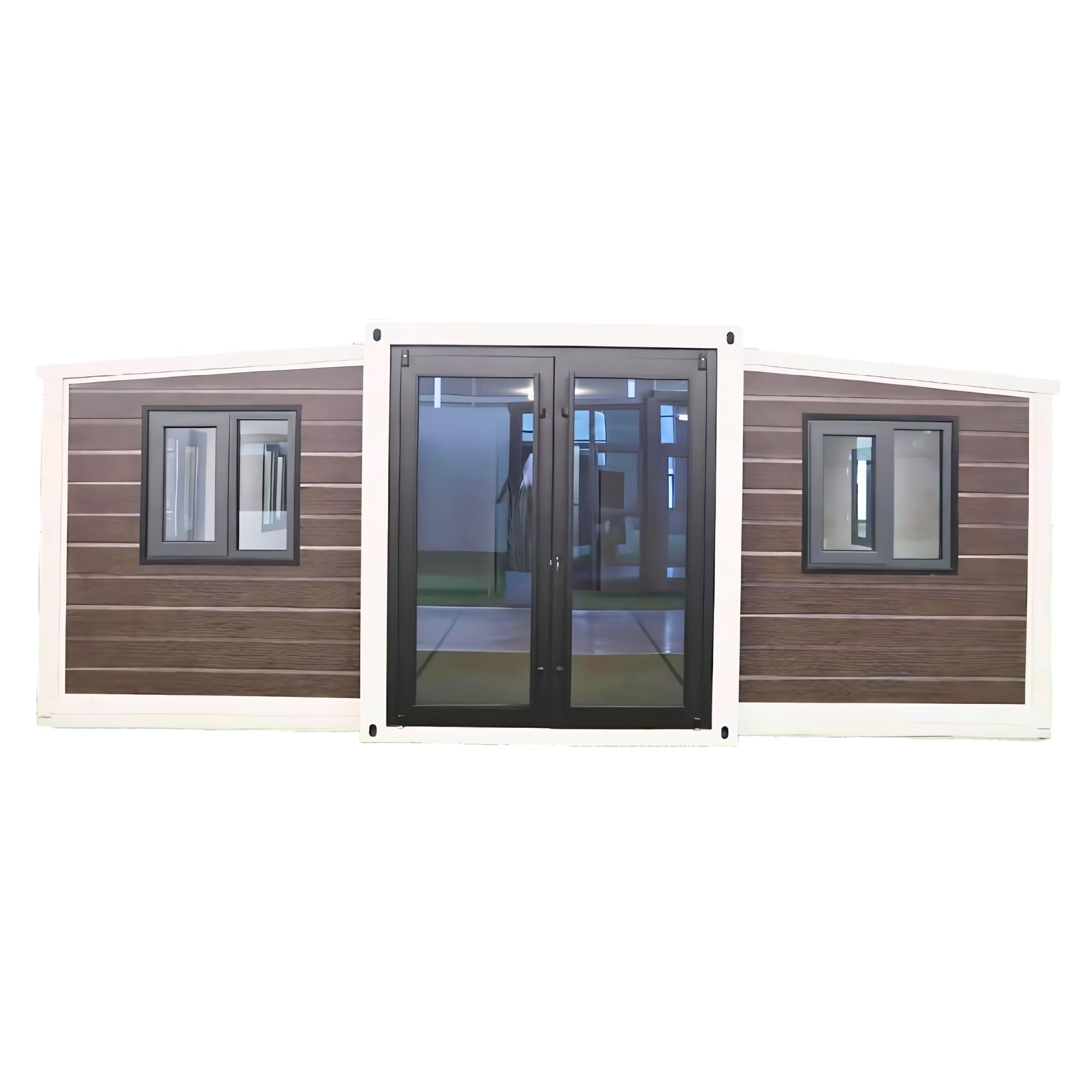 Portable 19x20ft Prefabricated Family Container House-380Sq Ft Mobile Prefab House with 2 Bedrooms, Living Room, and Fully Equipped Kitchen and Bathroom-Suitable for Living House Office and Villa