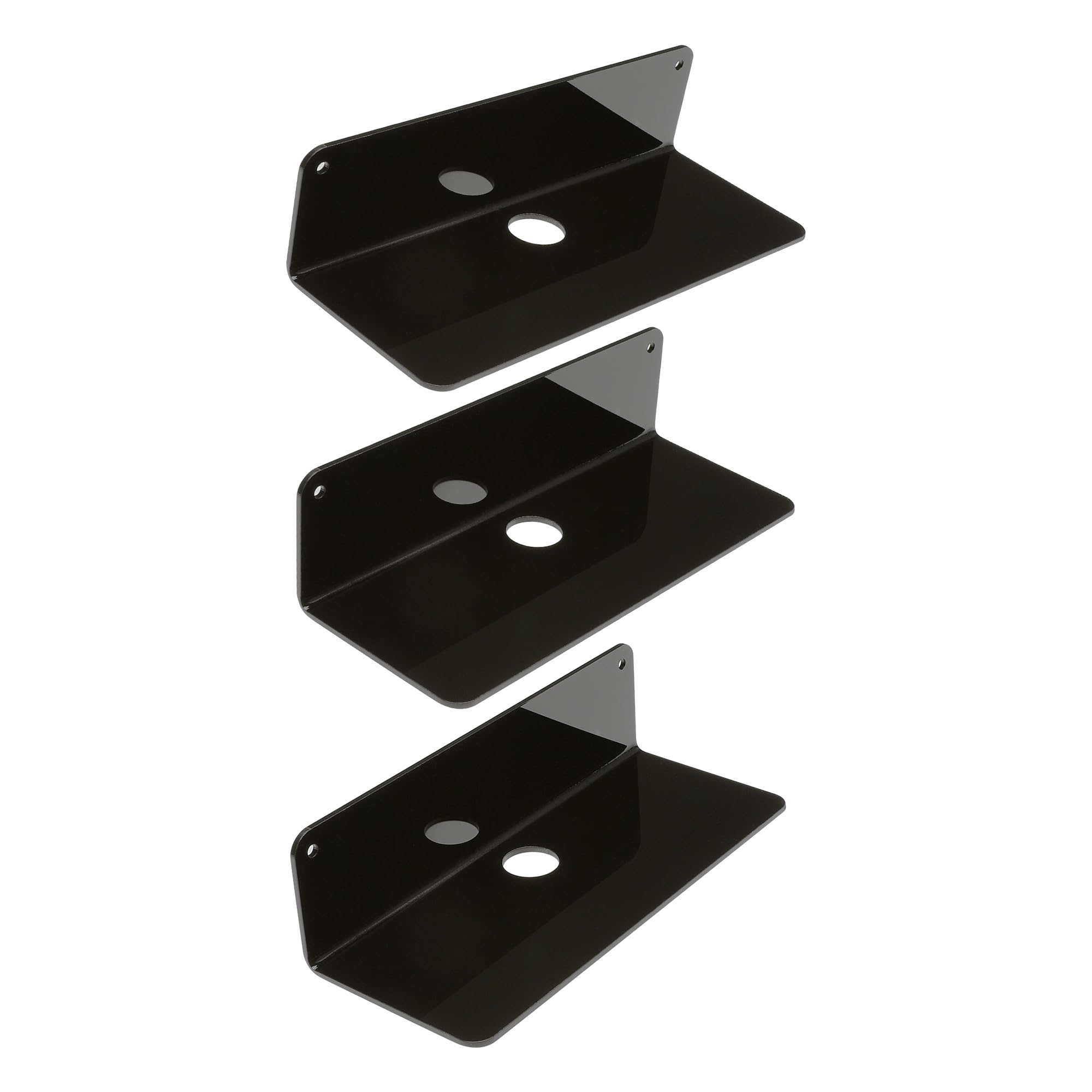 DRMHM Acrylic Floating Shelves for Wall, Acrylic Shelves for Bathroom Bedroom and Kitchen Wall Display Shelf 9 * 4in Black