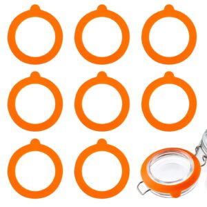 8 pieces 3.8" silicone gasket canning rings, rubber seals for glass jars, silicone sealing rings, leak proof jar seal accessories, suitable for mason jars jar lids