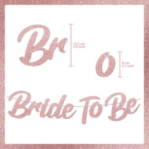 Bachelorette Party Decorations - Rose Gold Bride to be Decorations Wedding Whower Decorations Set Engagement Party with Foil Curtain ,Balloons, Photo Props, 92 Pcs Bridal Shower Decorations Supplies