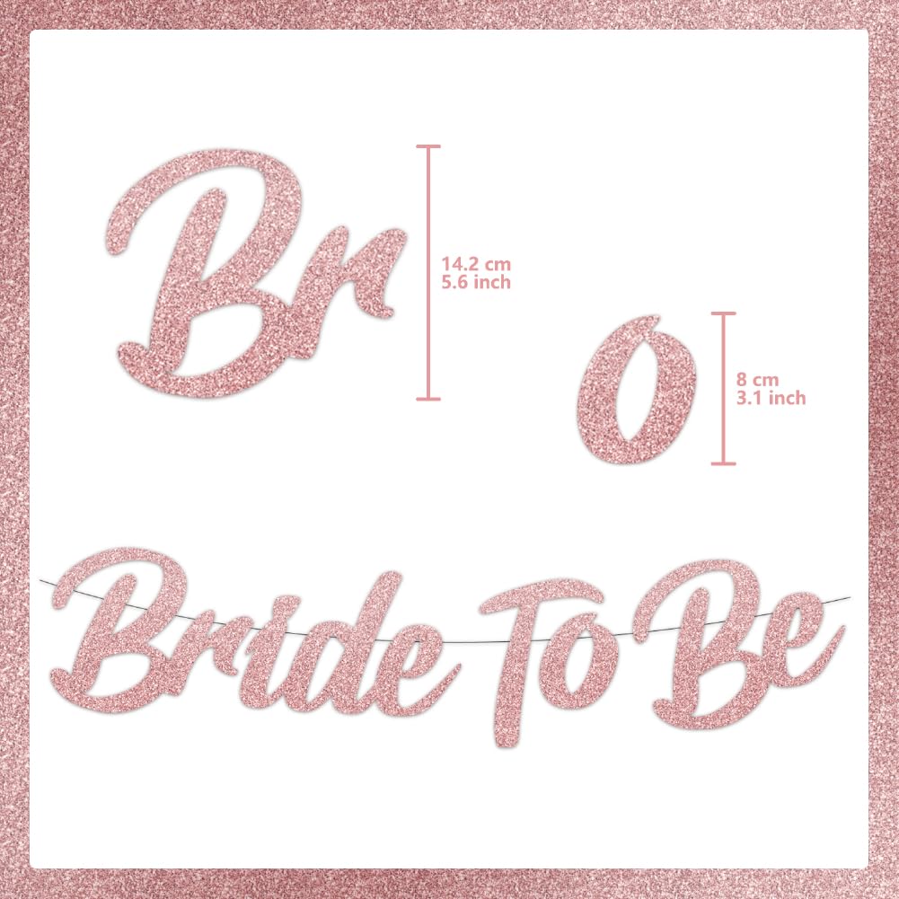 Bachelorette Party Decorations - Rose Gold Bride to be Decorations Wedding Whower Decorations Set Engagement Party with Foil Curtain ,Balloons, Photo Props, 92 Pcs Bridal Shower Decorations Supplies