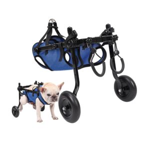 cocequc dog wheelchair for back legs,adjustable pets cart with wheels for back legs,dog leg brace and hip support, assist small pets with paralyzed hind limbs to recover their mobility