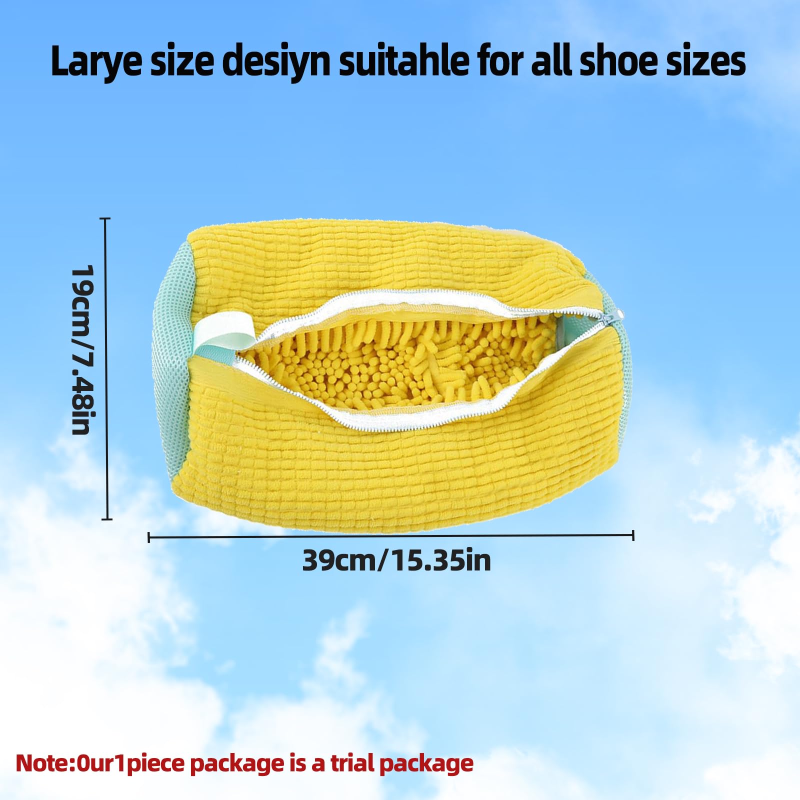 2-Packs Shoe Washing Bag for Washing Machine (yellow)