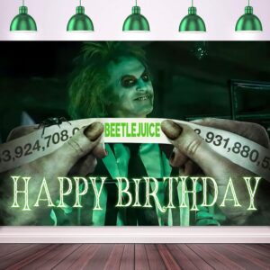 titenmaoyi horror birthday party decorations, 5x3ft happy birthday back drop halloween banner scary theme horror backdrop banner for halloween party decorations indoor outdoor