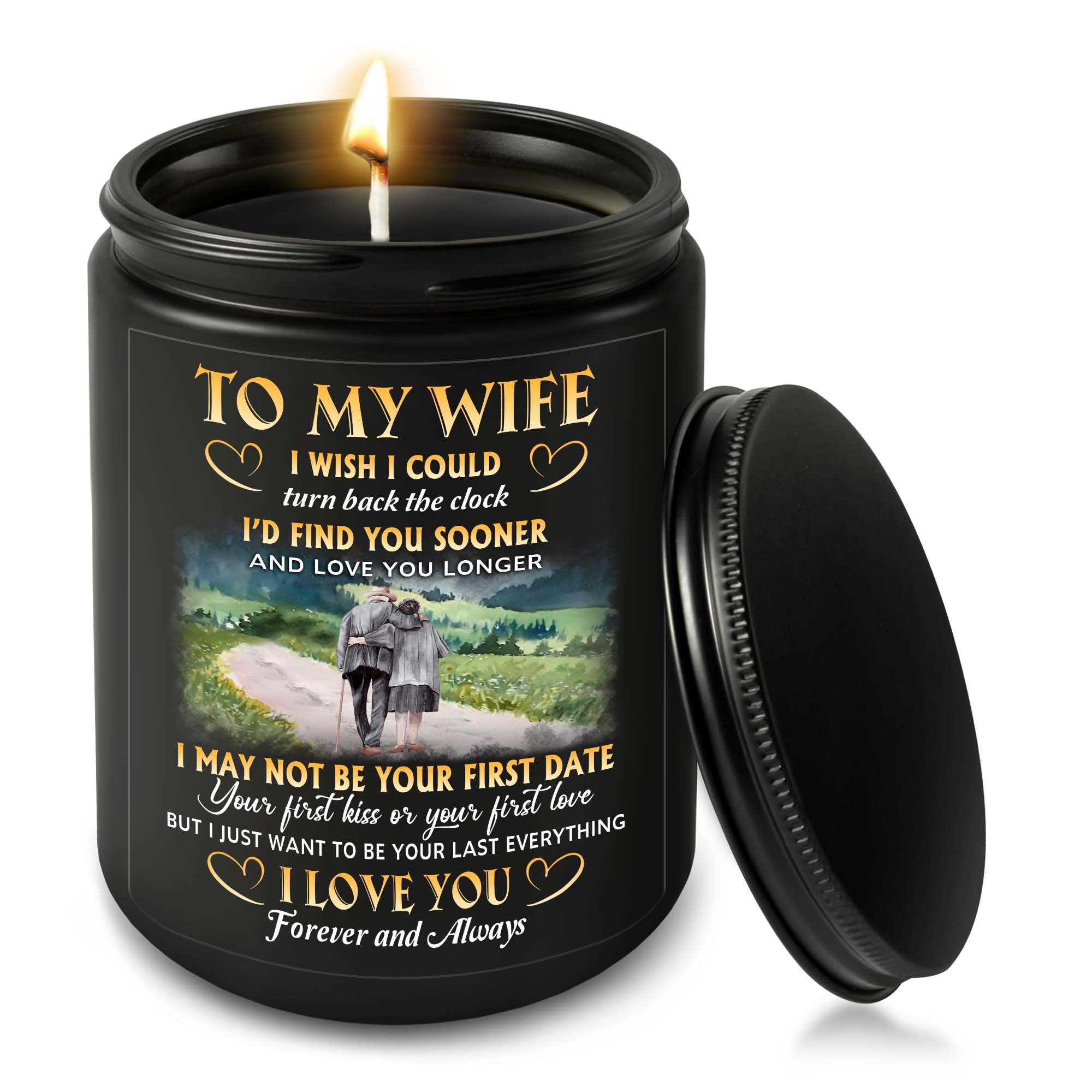 GLAKEUN Wife Gifts - Christmas Candle For Wife - To My Wife Candle - Valentine Day Gifts - Mother's Day, Anniversary, Birthday Gifts For Wifey, Bride, Fiancee, Mom, Mrs, Women, Girlfriend - Candle 7OZ