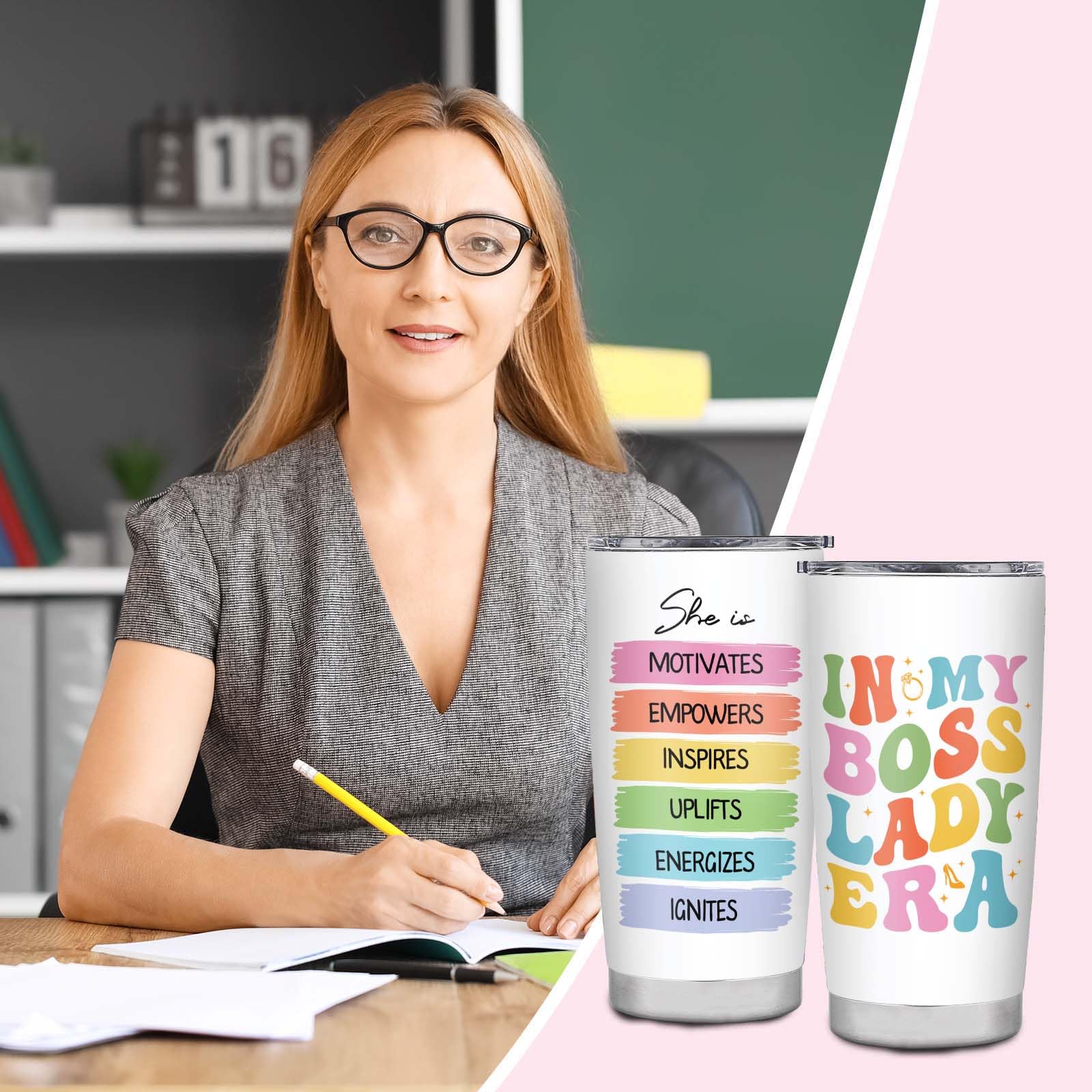 Boss Lady Gifts for Women, Boss Day Gifts for Women, Best Boss Gifts, Cool Gifts for Bosses, Boss Gifts for Boss Lady Manager Coworker Employer, Funny In My Boss Lady Era Leader Tumbler 20oz