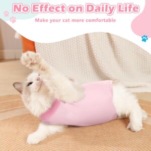 2Pack Cat Surgery Recovery Suit Clothes for Female and Male,Cat Onesie Shirts for Cat After Surgery,Cat Spay Surgical Recovery Suit Stop Licking Abdominal Wound,Cat Cone Collar Substitute-Pink&Blue,M