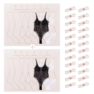 stylish body shape bikini hanger wire display-metal lingerie hangers for swimsuits and bathing suits hangers - showcase and organize your swimwear collection with elegance(pink gold(set of 12))