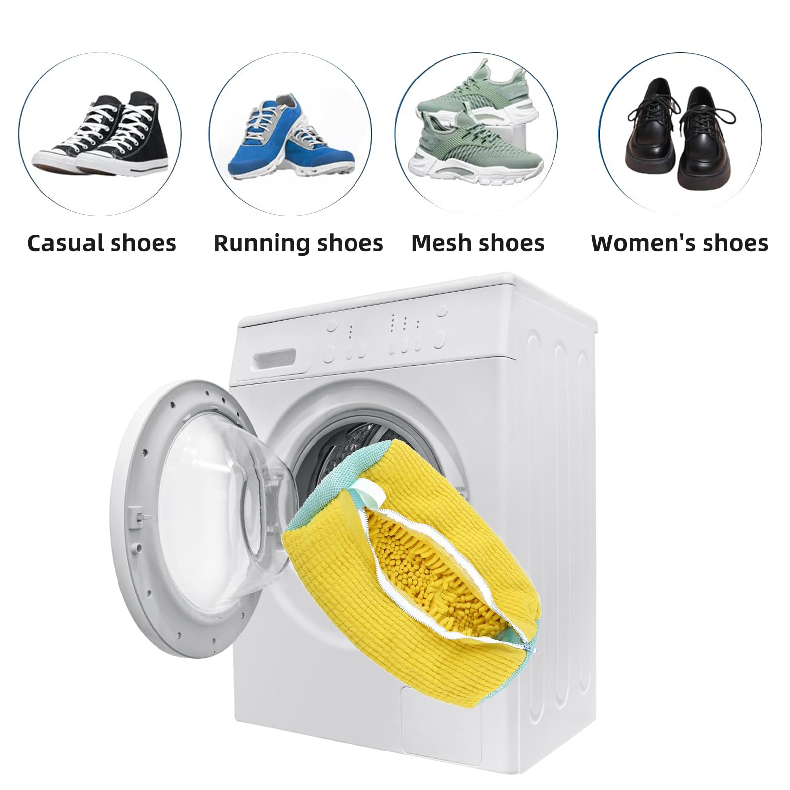 2-Packs Shoe Washing Bag for Washing Machine (yellow)