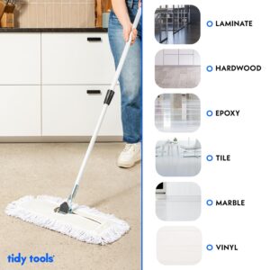 Commercial Dust Mop & Floor Sweeper Bundle, 36 in. Dust Mop for Hardwood Floors, Reusable Dust Mop Head, Extendable Mop Handle, Industrial Dry Mop for Floor Cleaning - 1 Mop Set and 2 Mop Refills