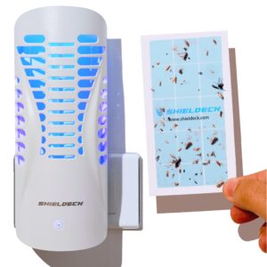 shieldeck mosquito trap indoor, indoor bug zapper plug in, bug light trap indoor plug in, bug catcher mosquito killer indoors (1 device + 5 refills)