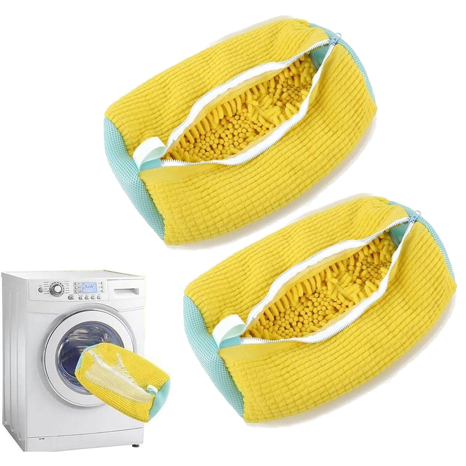 2-Packs Shoe Washing Bag for Washing Machine (yellow)