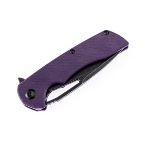 KANSEPT Kryo Pocket Knife 8.08in Folding Knives with 3.58in Black D2 Drop Point Blade and Purple G10 Handle for Outdoor, Tactical, EDC Camping Folding Knife for men T1001B3