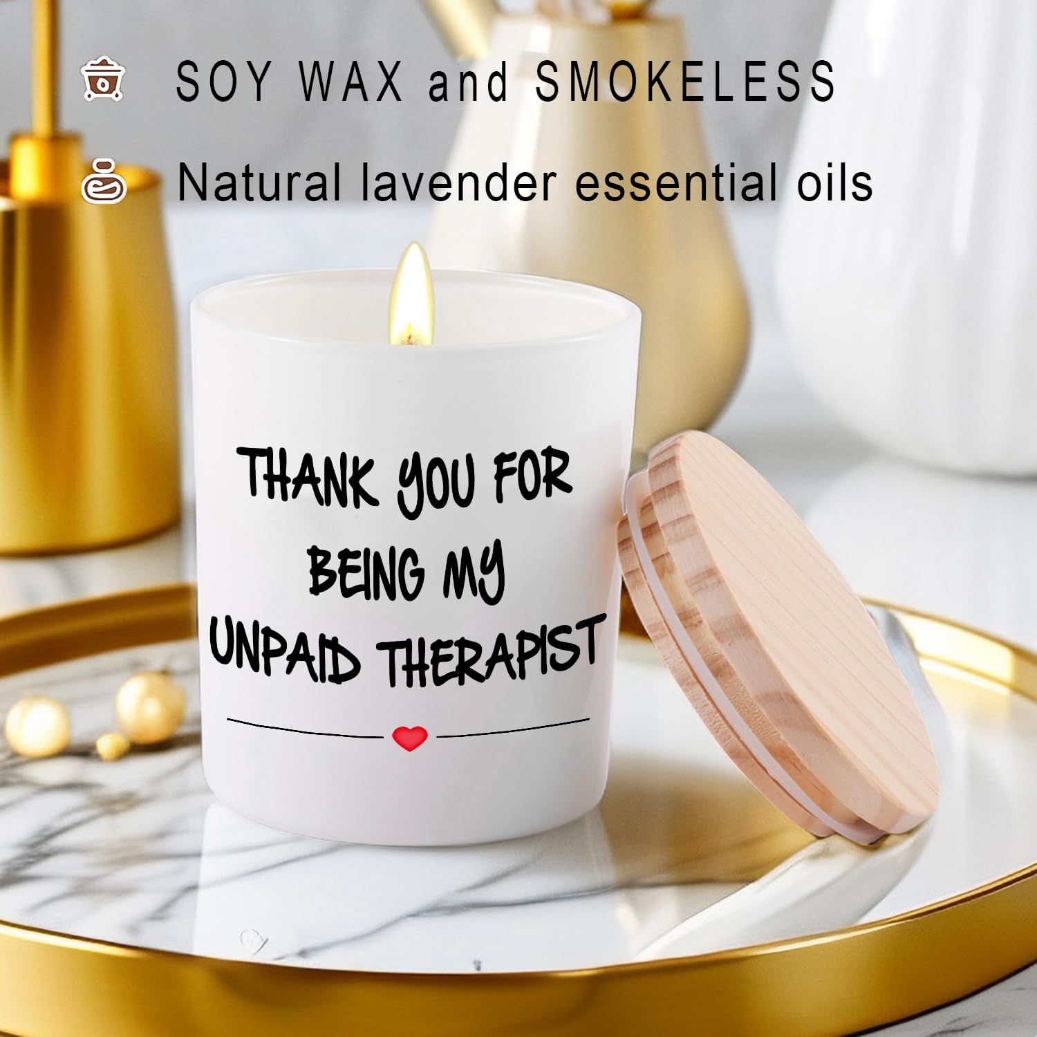 Thank You Gifts for Women Unique Friendship Gifts for Best Friend Christmas Birthday Appreciation Gifts for Bestie Coworker Lavender Scented Soy Candles