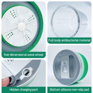 Portable washing machine,Mini Washer,.Deep cleaning of underwear, baby clothes and other small clothes.Suitable for apartments, dormitories, hotels. (Green) (Green)