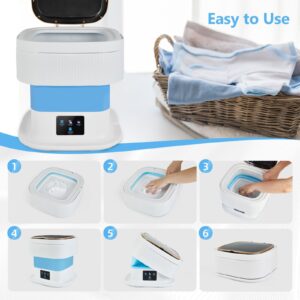 Portable washing machine and Spin Dryer, Portable Washer Cleans Underwear,Baby Clothes,Small Clothes,Pet Clothes for Traveling Camping Apartments Hotel Dormitories RV.(Blue, 11.5L)