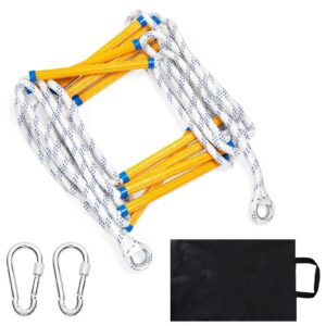 wdfyj emergency fire escape ladder flame resistant safety rope ladder with hooks fast to deploy & easy to use compact & easy to store withstand weight up to 2000 pounds(16f/5m)