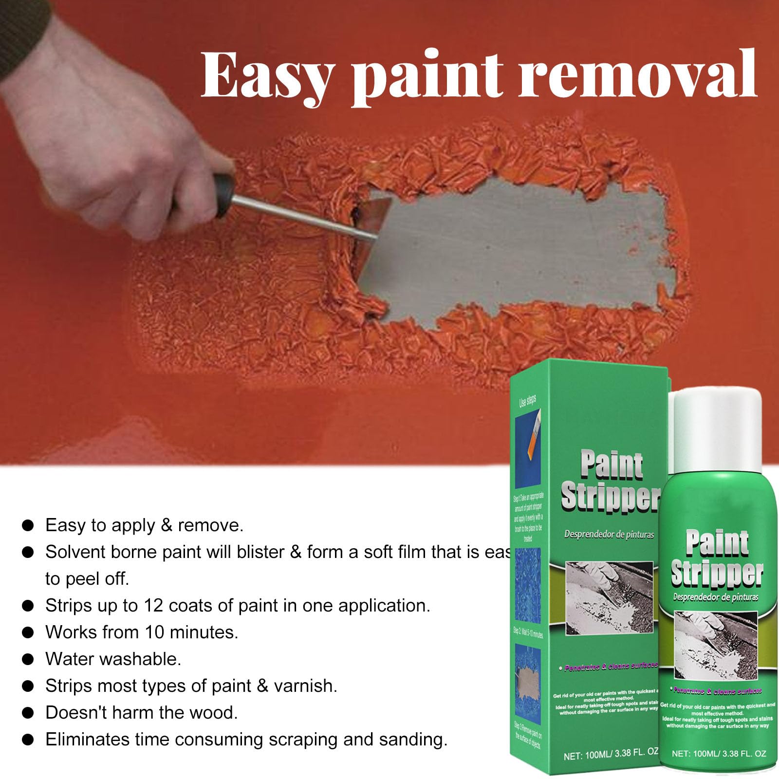 Efficient Paint Stripper, High Efficiency Paint Remover for Metal Surfaces, Strong Paint Remover, Automotive Paint Stripper, Power Paint Remover, Streak Free Paint Stripper (3)