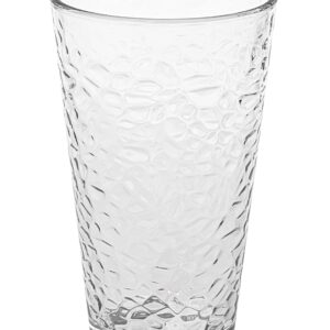 Set of 10 Hammered Glass Cups, 16oz. Dishwasher Safe Cocktail Drinking Glasses - Clear Heavy Base Stemmed Water Glasses, Tall Beer Glasses, Bar Glass, Juice, Iced Tea, Margarita, & Everyday Drinks.