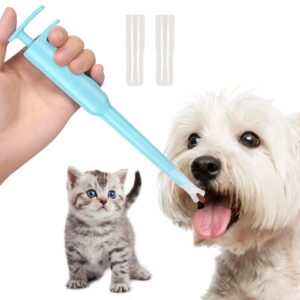 sarini pet pill dispenser-pet piller gun oral tablet capsule, pet pill plunger popper with pusher pet pill feeder for dogs cats and small animals (blue)