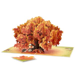 POPWOW Maple Tree Pop Up Card, Leaf, Leaves, Envelopes, Elegant 3D Greeting Cards, Ideal Gifts for Fall Birthday, Happy Autumn Themed, Season, Thanksgiving, All Occasions, 5x7