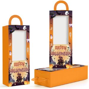 12pcs halloween party favor boxes trick or treat gift candy boxes happy halloween goodie bag candy boxes for halloween birthday halloween party decor supplies (4.8 x 4.8 x 9.5 in)