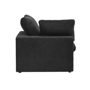 Cloud Modular Sectional Sofa for Livingroom,Large Down Filled Comfort Corner Sectional Sofa Couch with Ottoman,Wide Deep Seat Convertible Couches for Office Apartment,V Shaped,Black