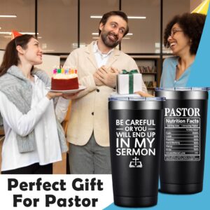 Grifarny Pastor Appreciation Gifts - Pastor Gifts for Men, Women - Thank You, Christmas Gifts for Pastor - Be Careful or You Will End up in My Sermon Pastor Tumbler Cup 20oz