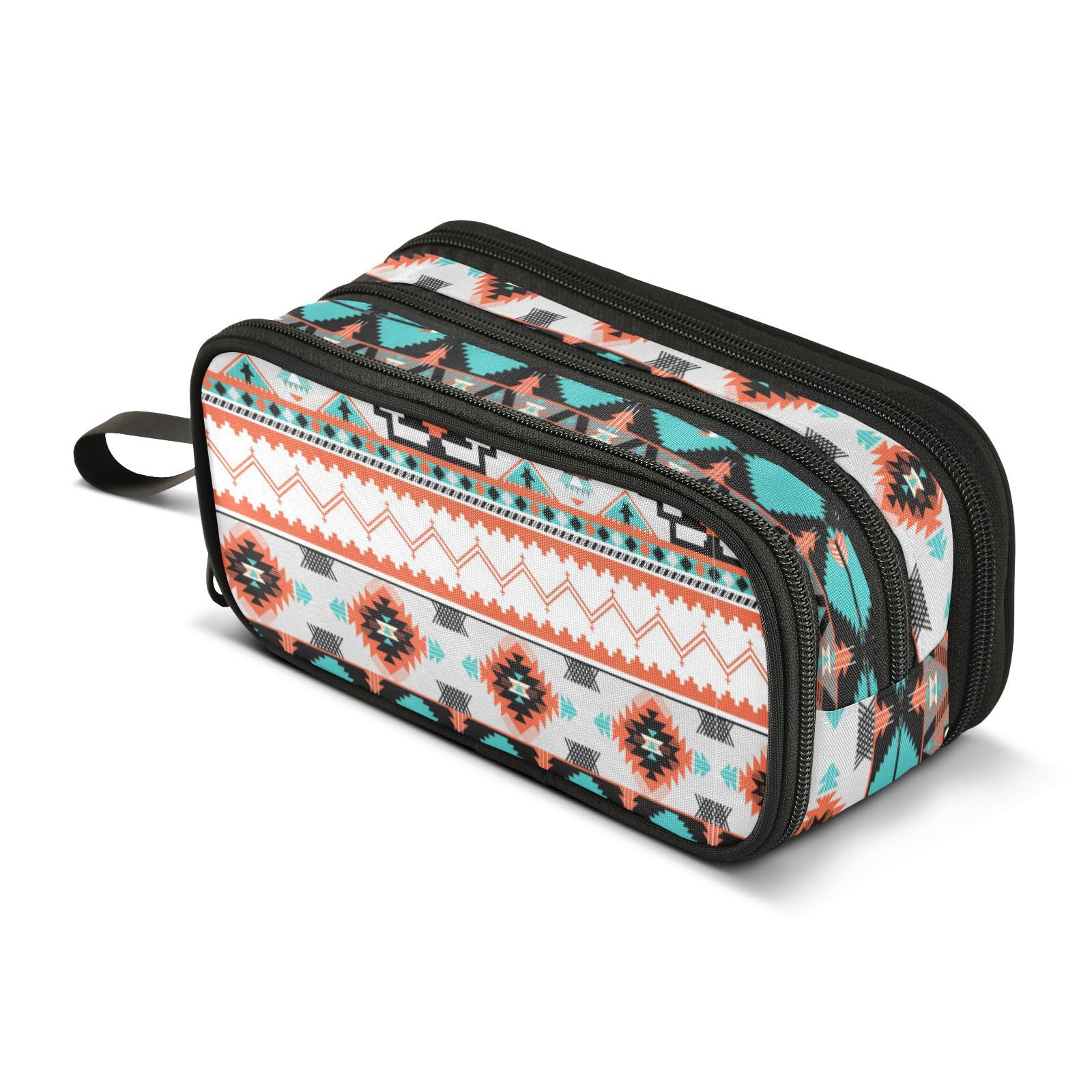 J JOYSAY Aztec Pattern Pencil Case Pouch Big Capacity Pencil Bags with Zipper Portable Pencil Box Large Pen Bag for Adults Teens Kids