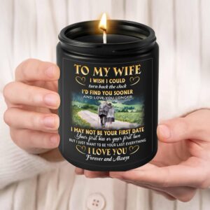 GLAKEUN Wife Gifts - Christmas Candle For Wife - To My Wife Candle - Valentine Day Gifts - Mother's Day, Anniversary, Birthday Gifts For Wifey, Bride, Fiancee, Mom, Mrs, Women, Girlfriend - Candle 7OZ